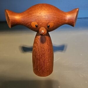 MCM Danish Corkscrew Vintage Wooden  4" Tall
